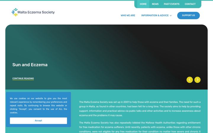 Screenshot of maltaeczemasociety.com