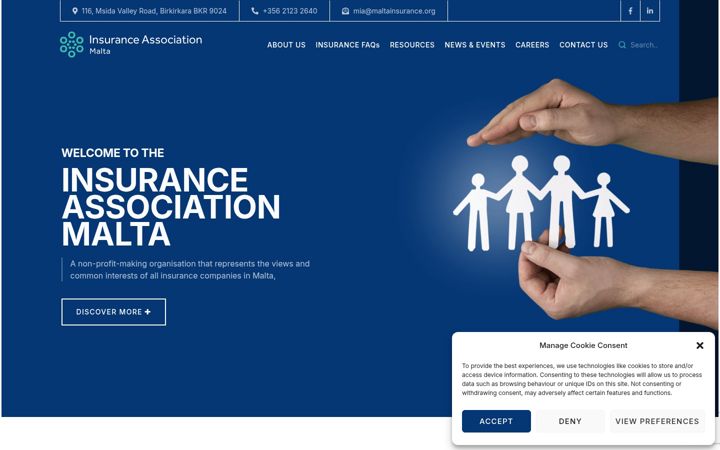 Screenshot of maltainsurance.org