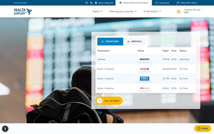 Screenshot of maltairport.com