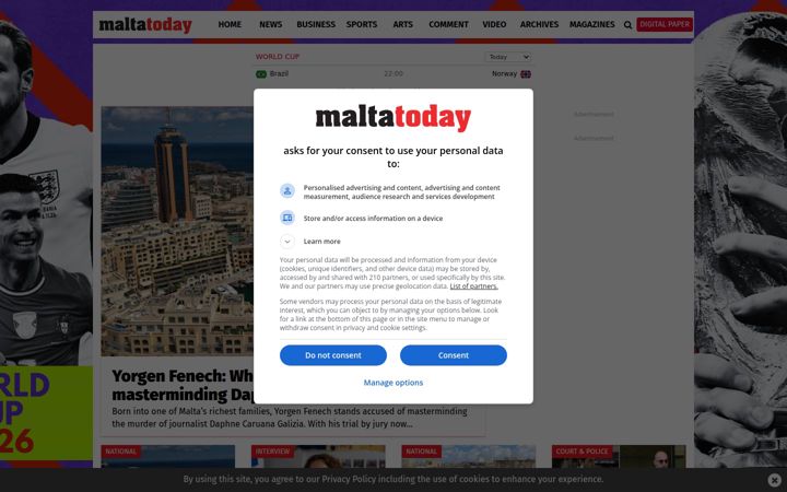 Screenshot of maltatoday.com.mt