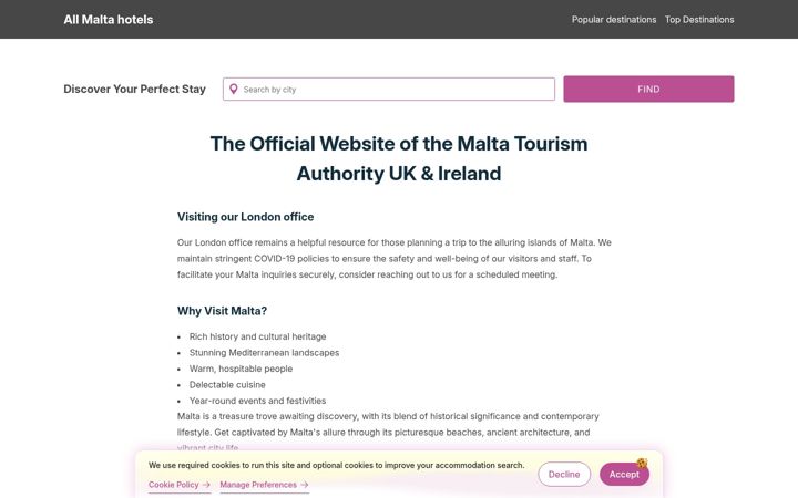 Screenshot of maltauk.com