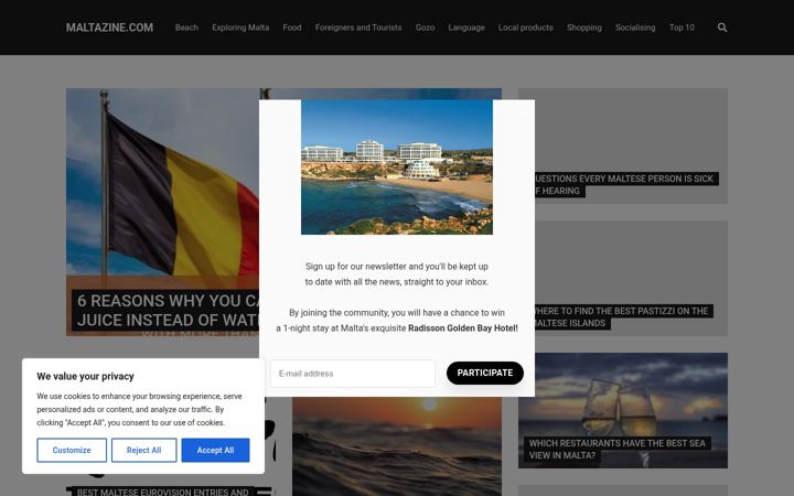 Screenshot of maltazine.com