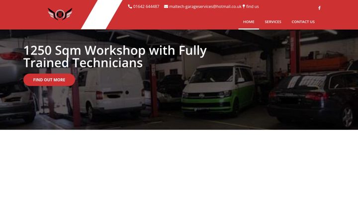 Screenshot of maltechgarages.com