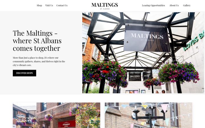 Screenshot of maltingsshoppingcentre.co.uk