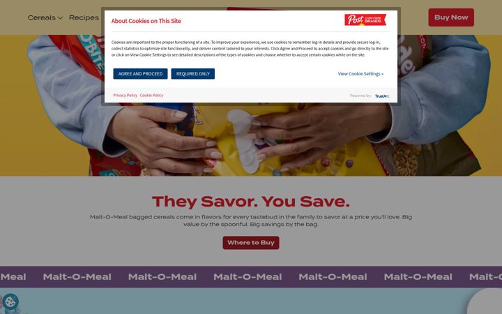 Screenshot of maltomeal.com
