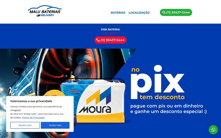 Screenshot of malubaterias.com.br