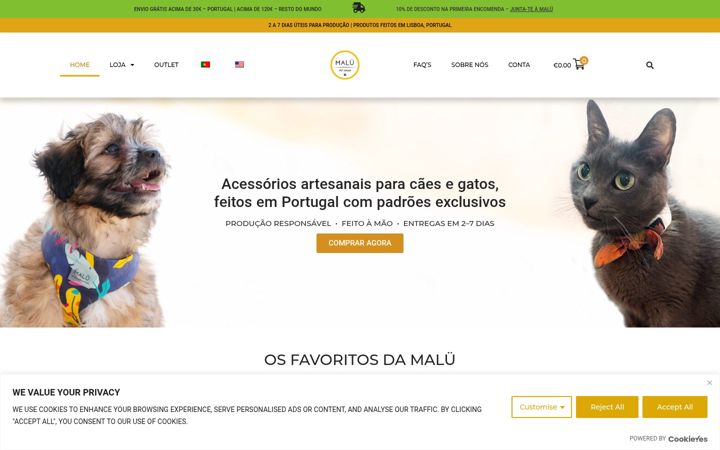 Screenshot of malupetwear.pt