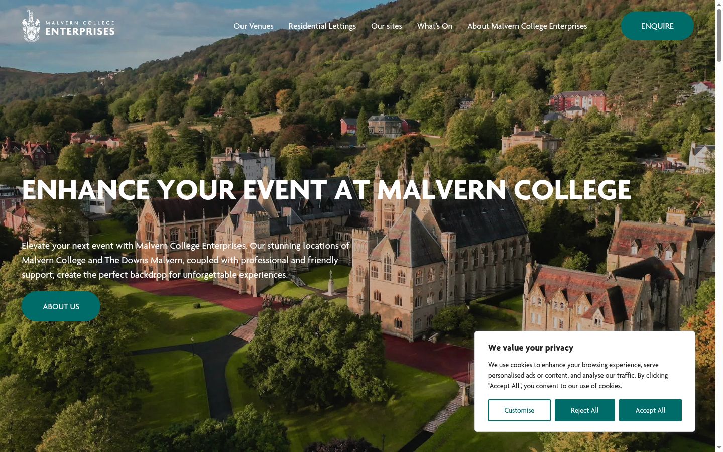 Screenshot of the consent banner shown before any interaction