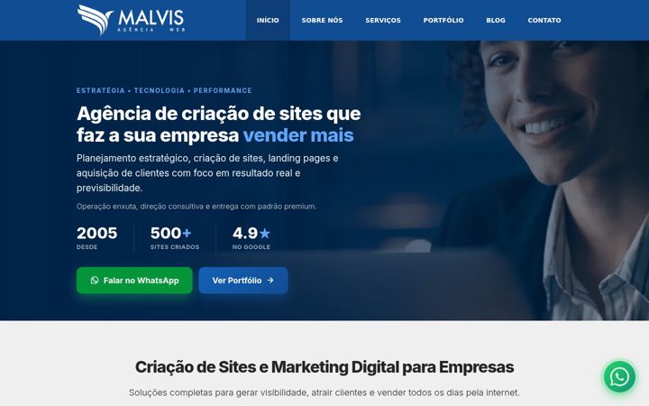 Screenshot of malvis.com.br