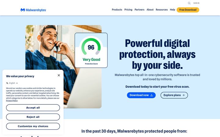 Ekraanipilt saidist malwarebytes.com