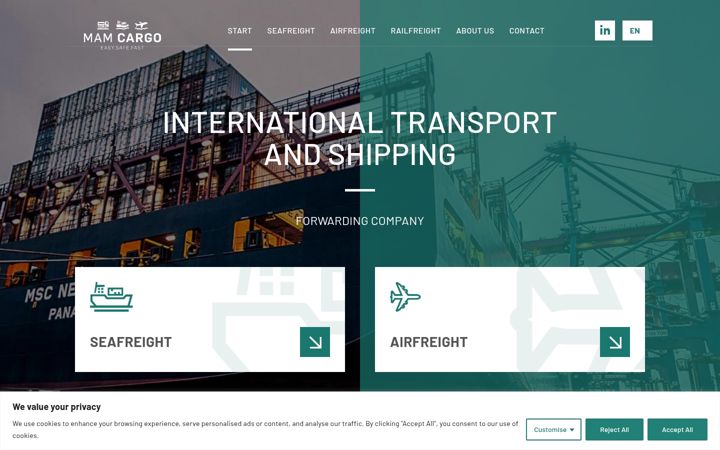 Screenshot of mam-cargo.com
