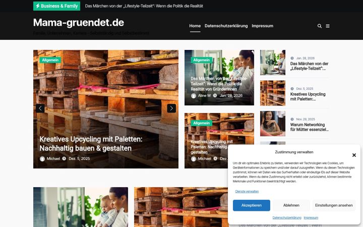 Screenshot of mama-gruendet.de