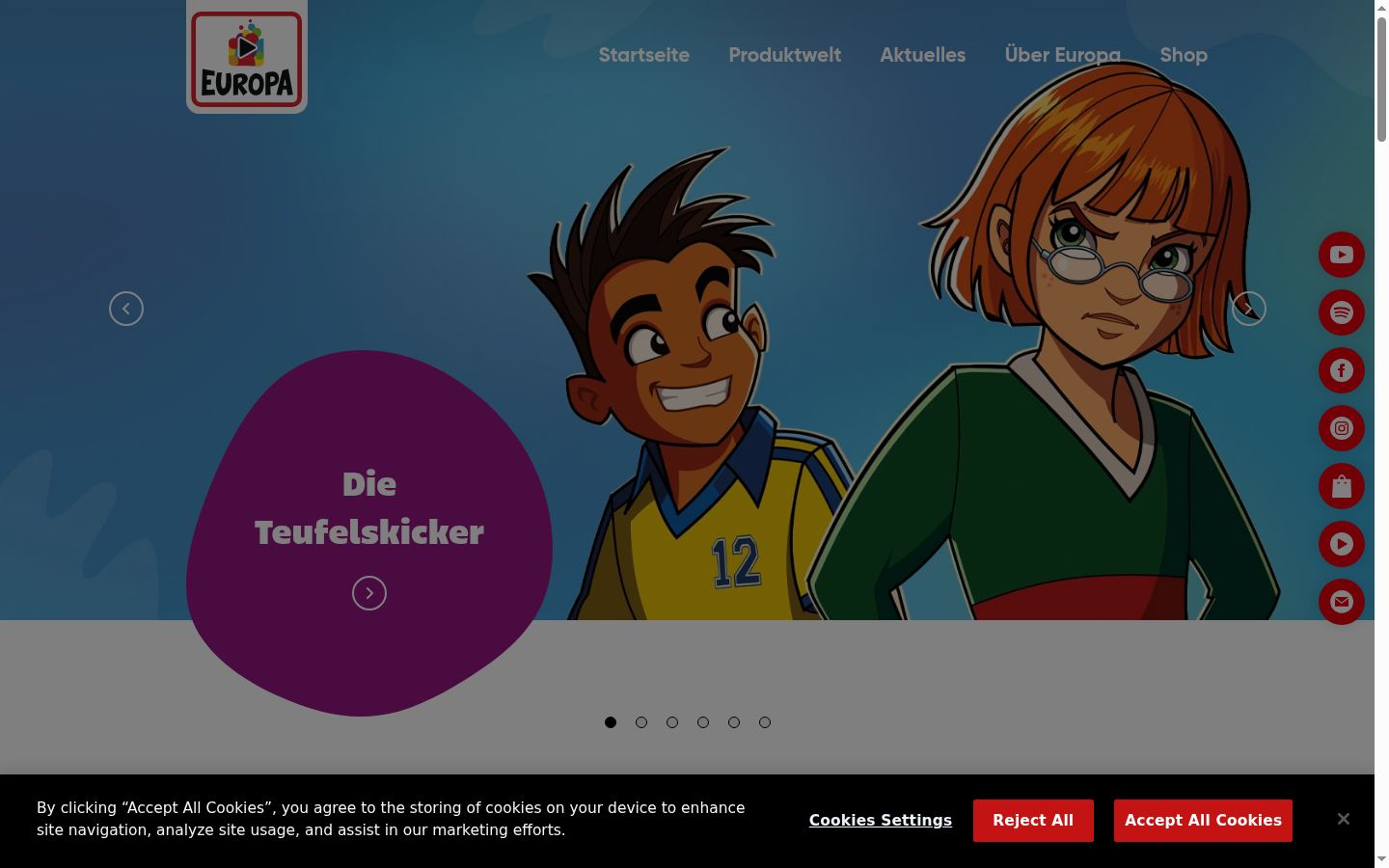 Captura de pantalla del banner de consentimiento mostrado antes de cualquier interacción