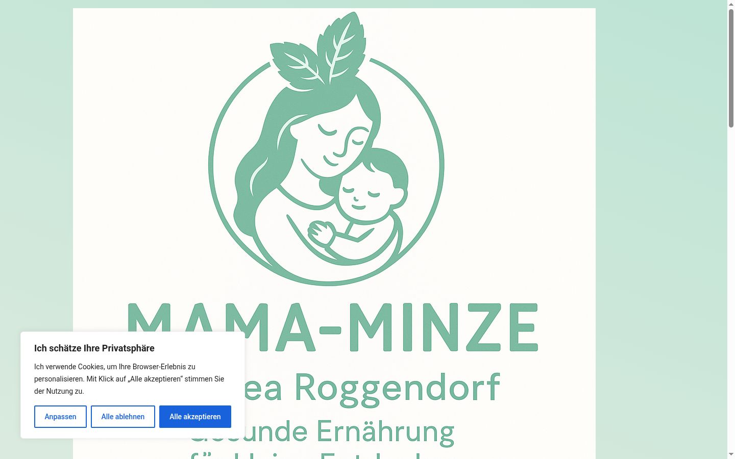 Screenshot del banner di consenso mostrato prima di qualsiasi interazione
