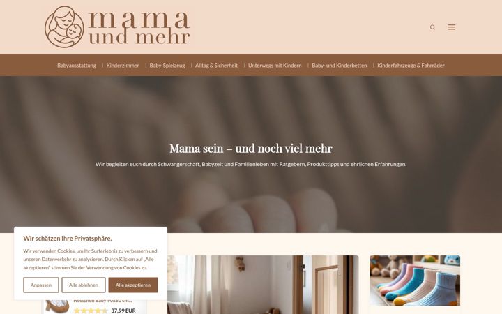 Screenshot of mama-und-mehr.de