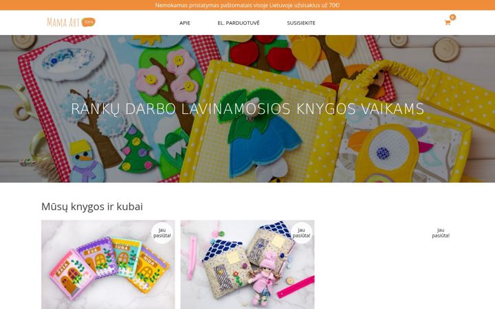 Snimka zaslona za mamaarttoys.lt