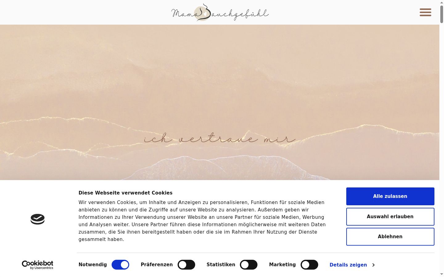 Screenshot of the consent banner shown before any interaction
