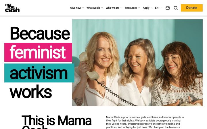 Screenshot of mamacash.org
