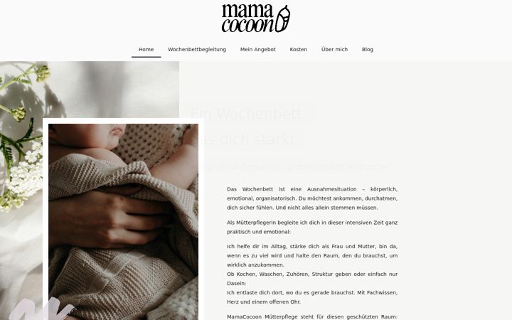 Screenshot of mamacocoon.de
