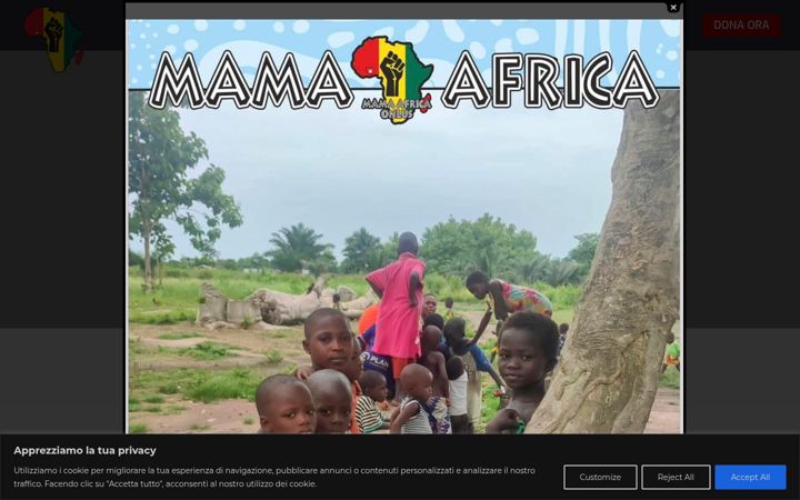 Screenshot of mamafricaonlus.it