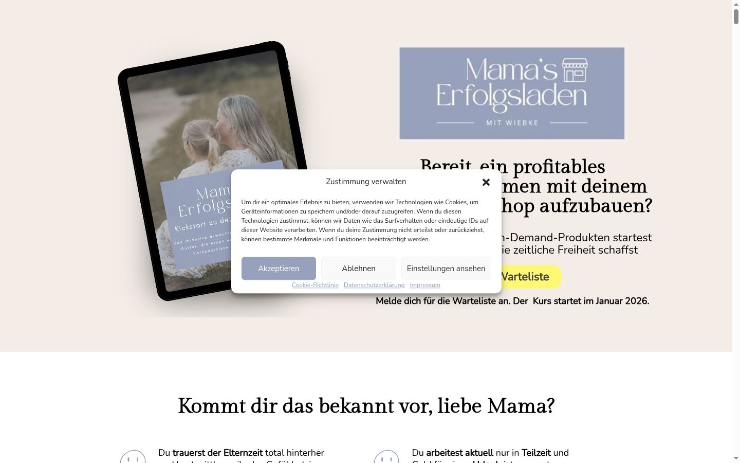 Screenshot tal-banner tal-kunsens muri qabel kwalunkwe interazzjoni