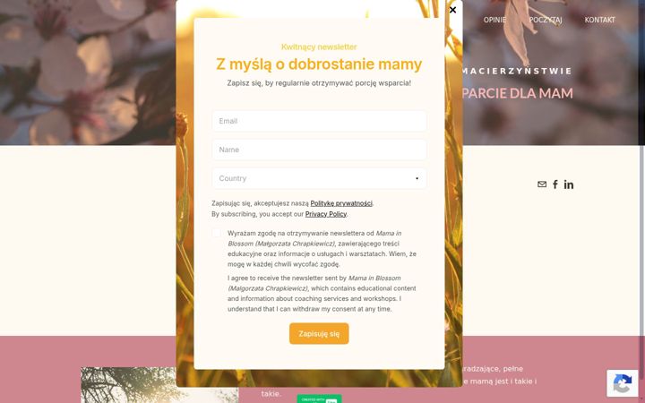 Screenshot του mamainblossom.com