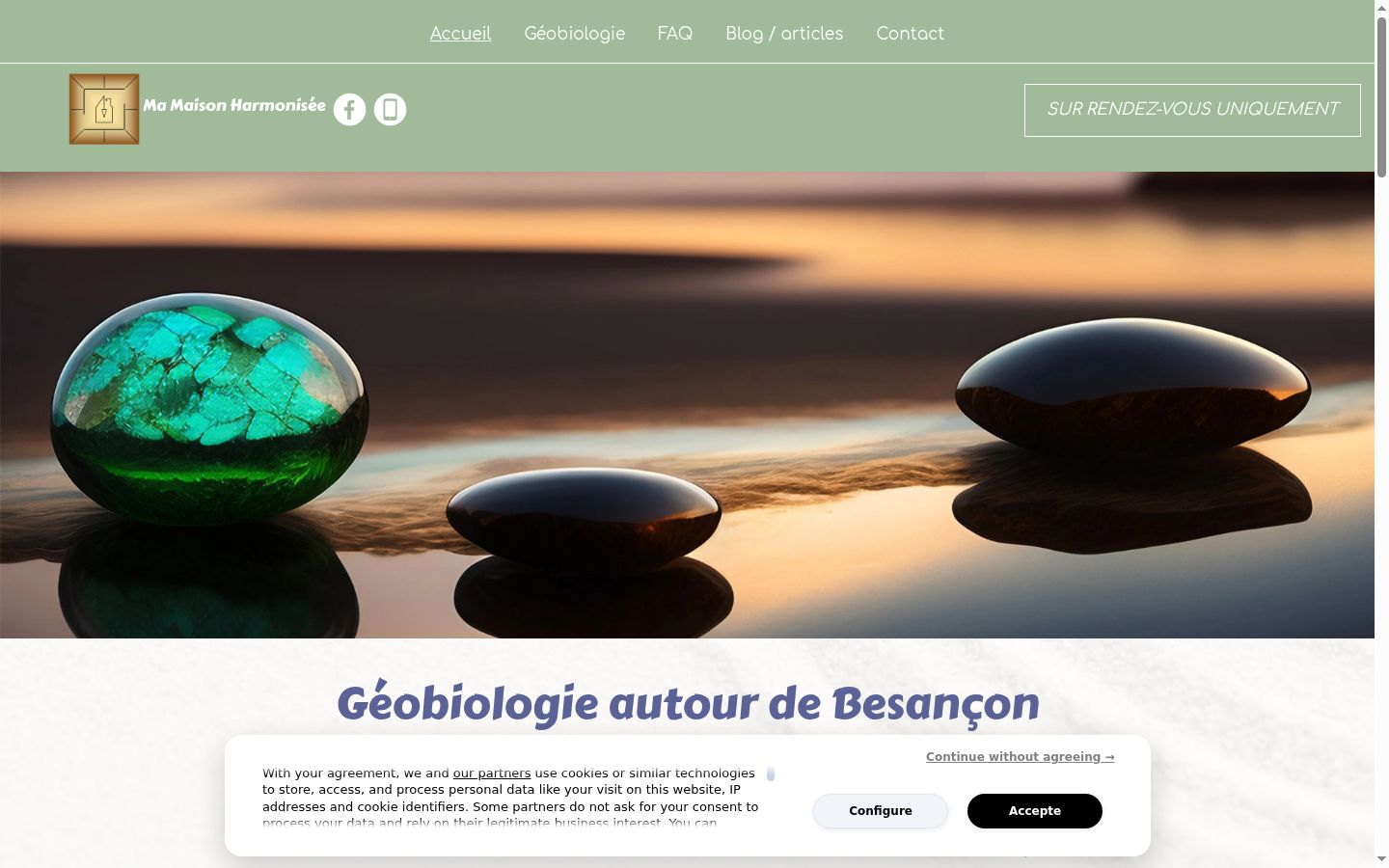 Captura de ecrã do banner de consentimento apresentado antes de qualquer interação