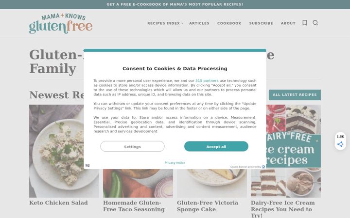 Screenshot von mamaknowsglutenfree.com