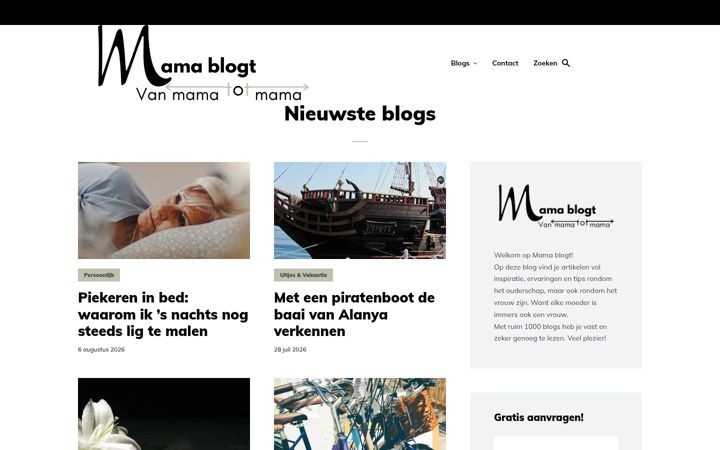Screenshot of mamaloublogt.nl