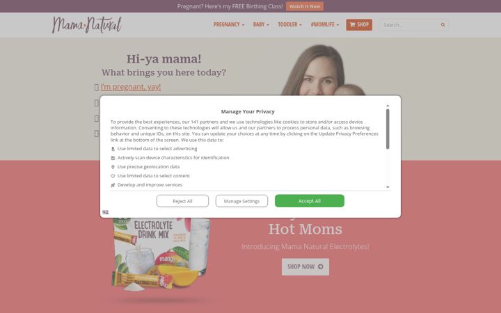 Screenshot of mamanatural.com