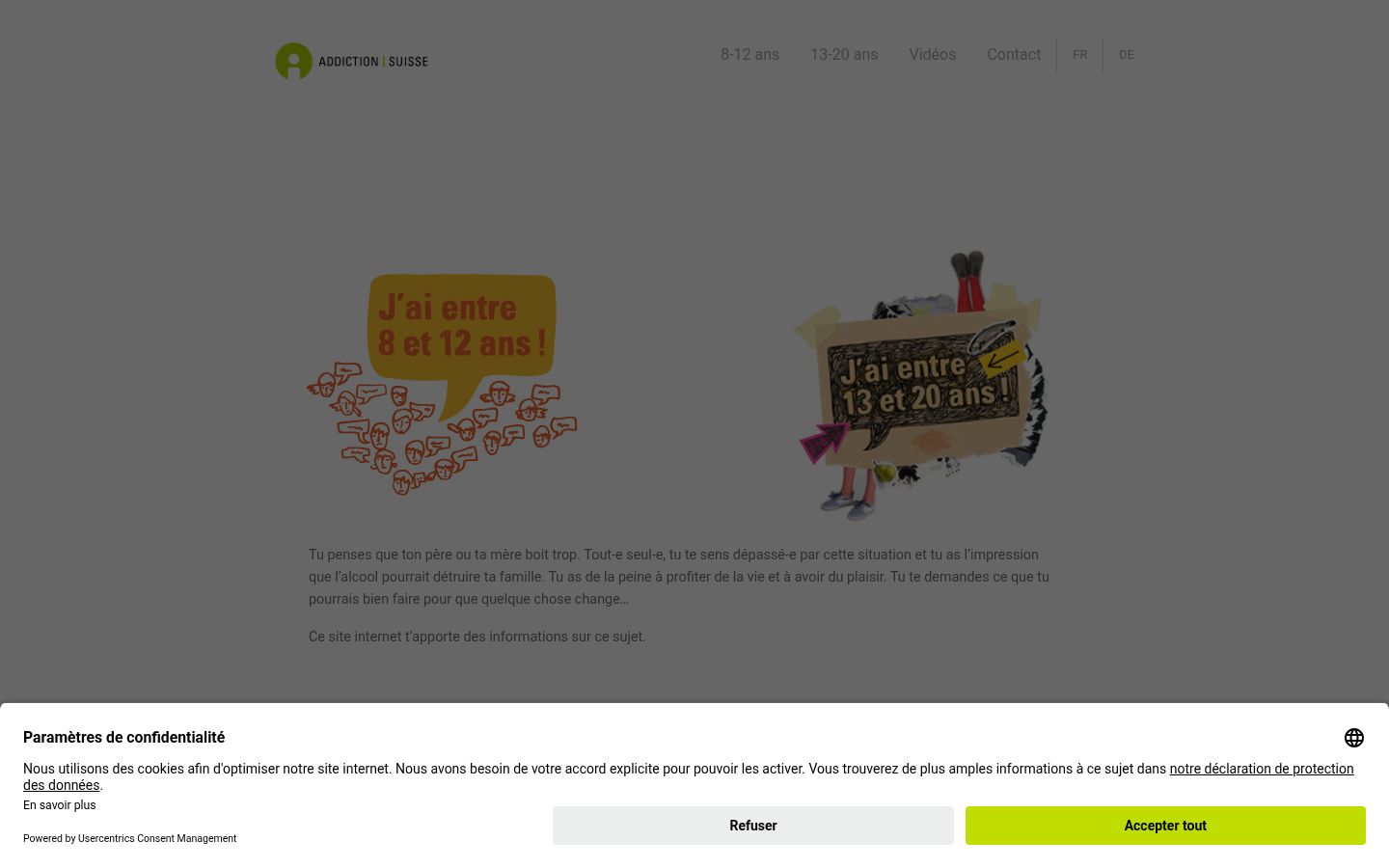 Screenshot van de toestemmingsbanner zoals getoond vóór enige interactie