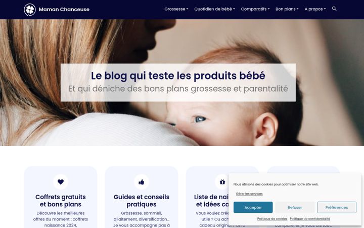 Screenshot of mamanchanceuse.fr