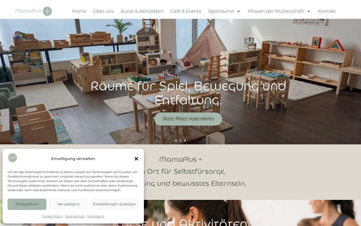 Screenshot of mamaplus-zentrum.de