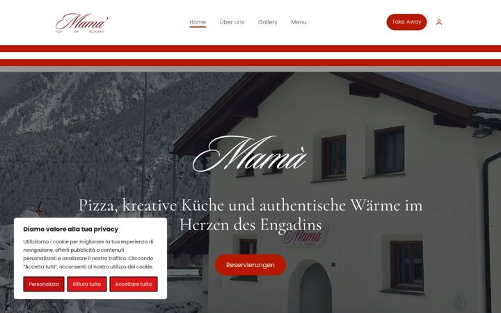 Screenshot of mamarestaurant.ch