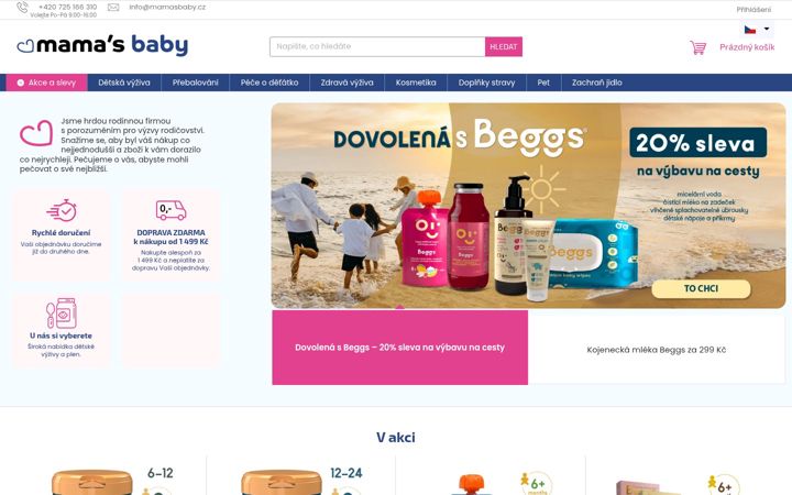 Snímek obrazovky mamasbaby.cz