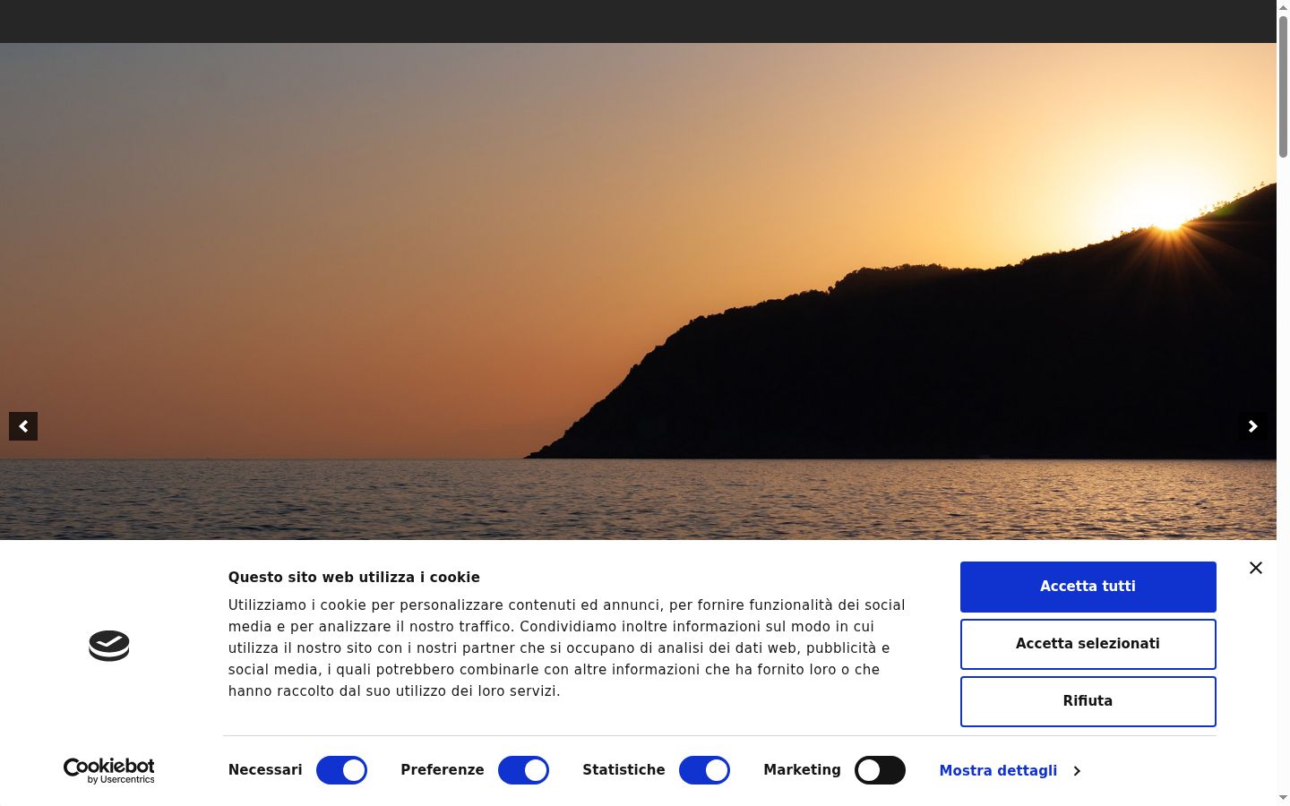 Captura de pantalla del banner de consentimiento mostrado antes de cualquier interacción