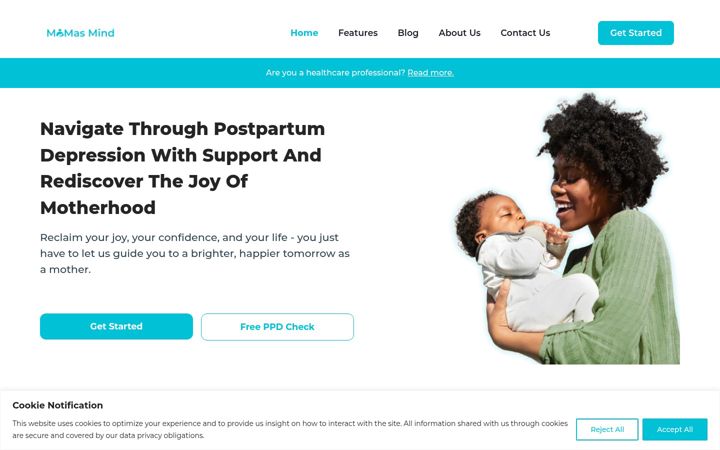 Screenshot of mamasmind.com
