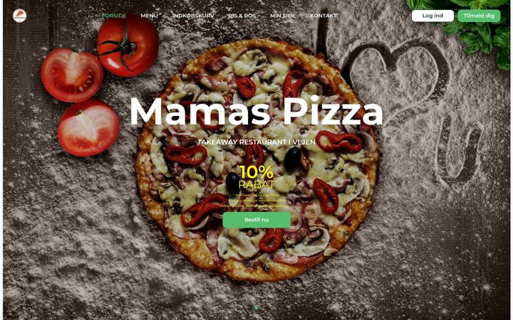 Screenshot of mamaspizzavejen.dk