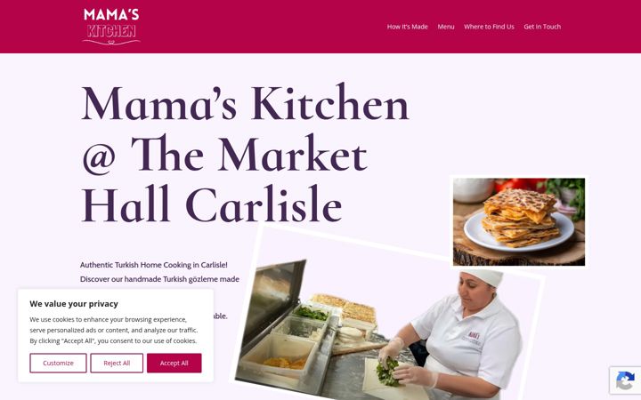 Screenshot of mamasturkishkitchen.com