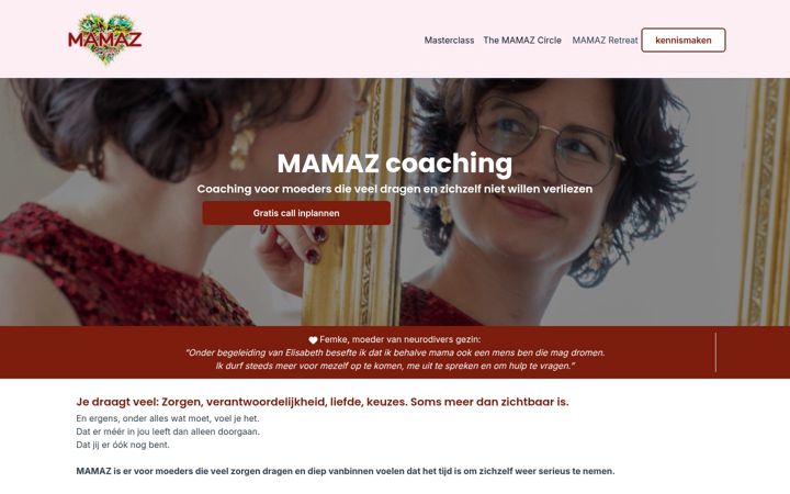Screenshot of mamaz.nl