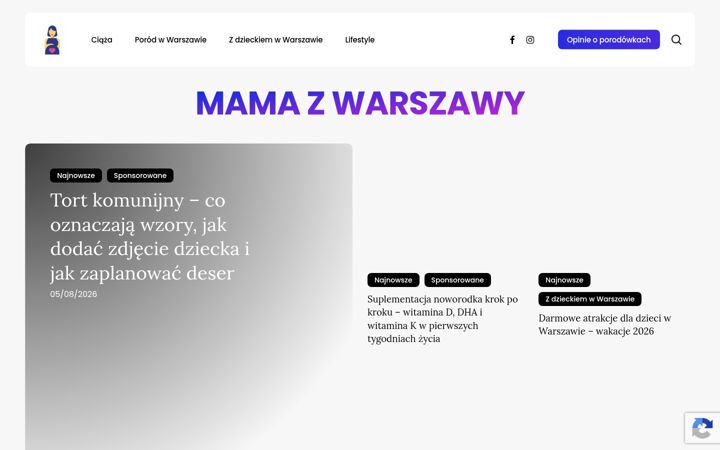 Screenshot of mamazwarszawy.pl