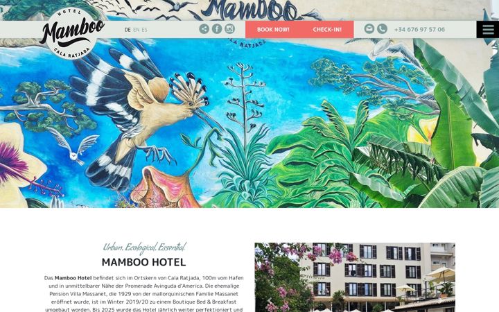 Screenshot of mamboo-hotel.es