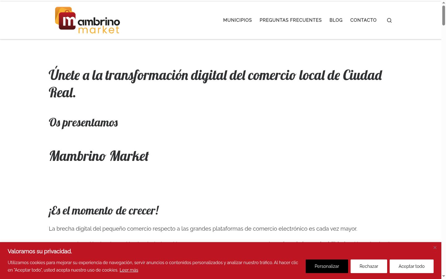 Screenshot del banner di consenso mostrato prima di qualsiasi interazione
