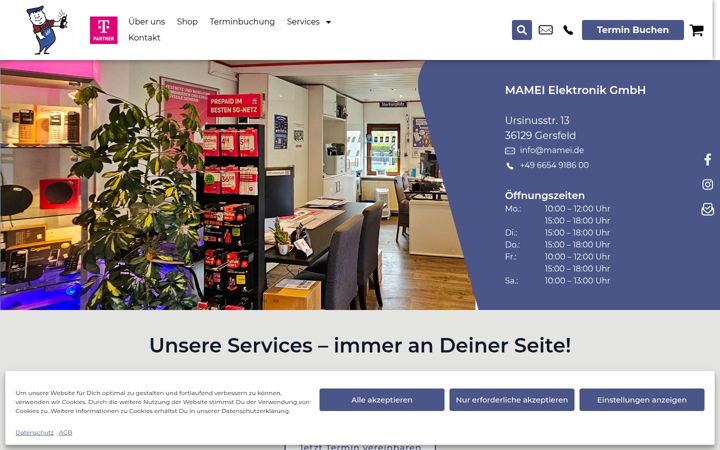 Screenshot of mamei.de