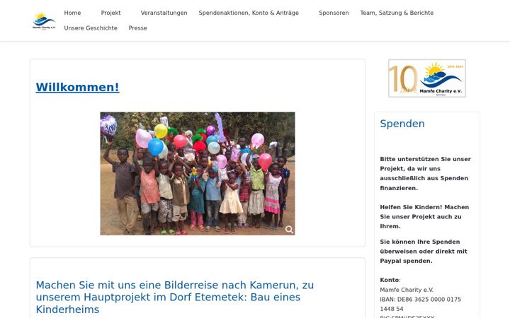 Screenshot of mamfe-charity.de