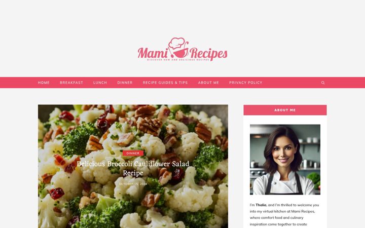 Screenshot of mami-recipes.com