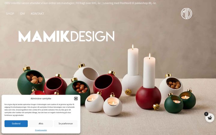 Screenshot of mamikdesign.dk