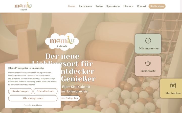 Screenshot of mamila-kidscafe.de