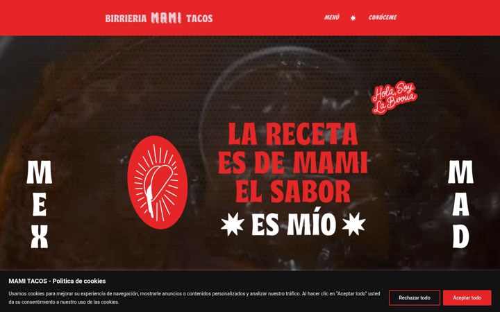 Screenshot of mamitacosbirrieria.com