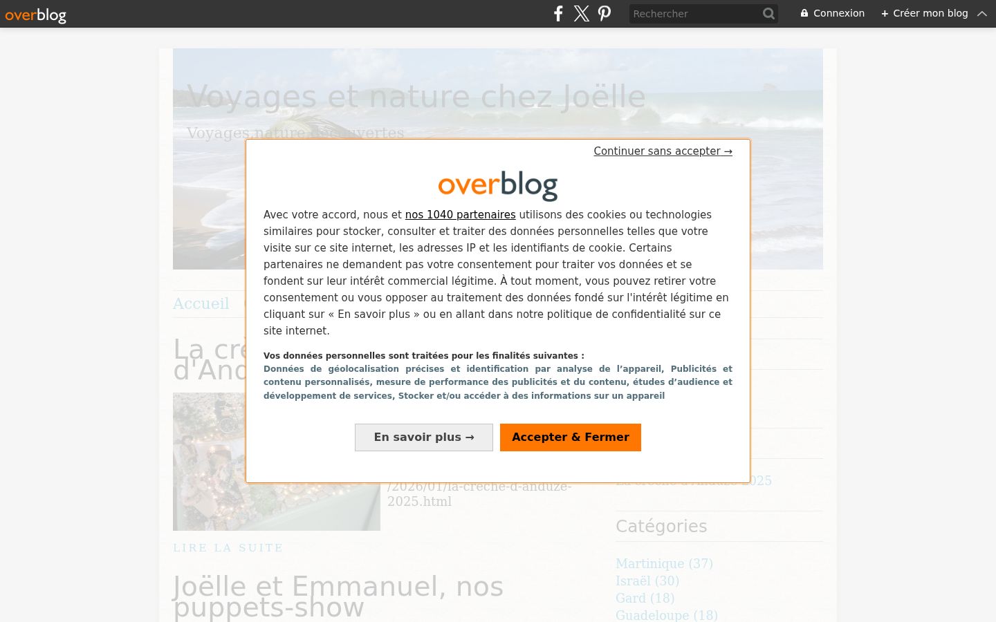 Capture d'écran de la bannière de consentement affichée avant toute interaction
